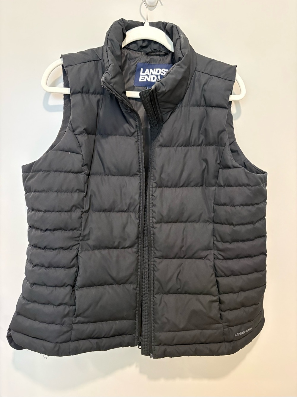 Lands' End Gray Quilted Packable Puffer Vest